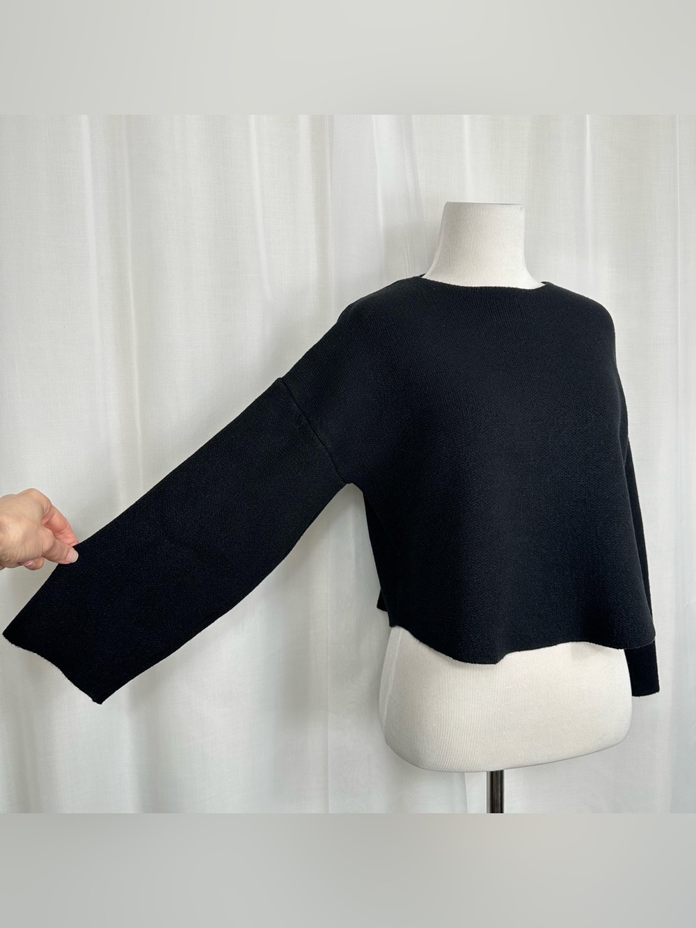Lucca Womens‎ Oversized Cropped Sweater XS Boxy Dropped Shoulders Transitional
